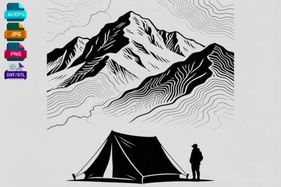 Download Mountain Tent Camping Line Art SVG - Tent Collection