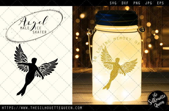 Download RIP Male Ice Skater, Memorial with Angel Wings - Premium Bundle
