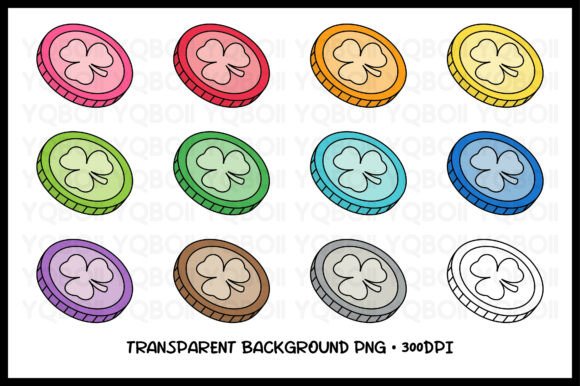 Download St Patrick’s Day Shamrock Coin Clipart - Shamrock coin Collection