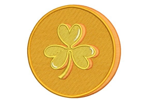 Download Golden Shamrock Coin Embroidery Design - Shamrock coin Collection