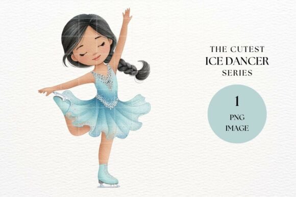 Download Blue Ice Skater Girl Clipart - Premium Bundle