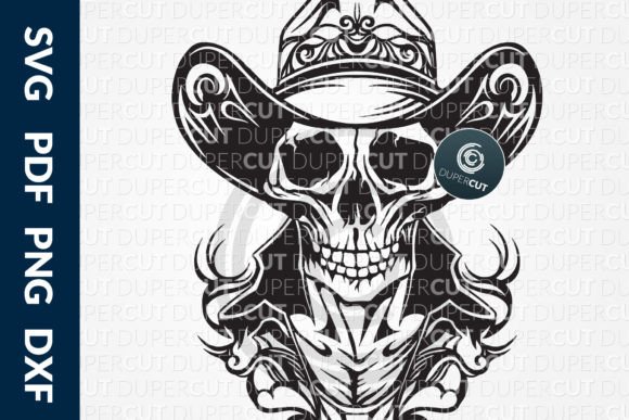 Download Skull Cowboy SVG DXF Cut Files - Svg dxf cut files Collection