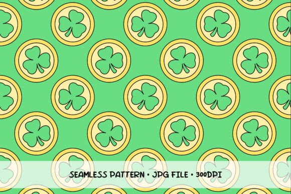 Download Gold Shamrock Coin Seamless Pattern - Shamrock coin Collection