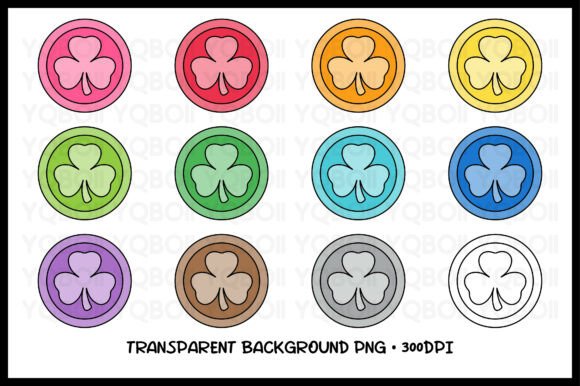 Download Colorful Shamrock Coin Clipart - Shamrock coin Collection